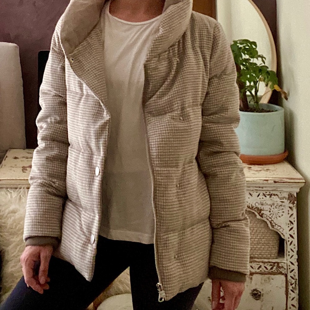 Cable houndstooth puffer jacket - Picture 5 of 5